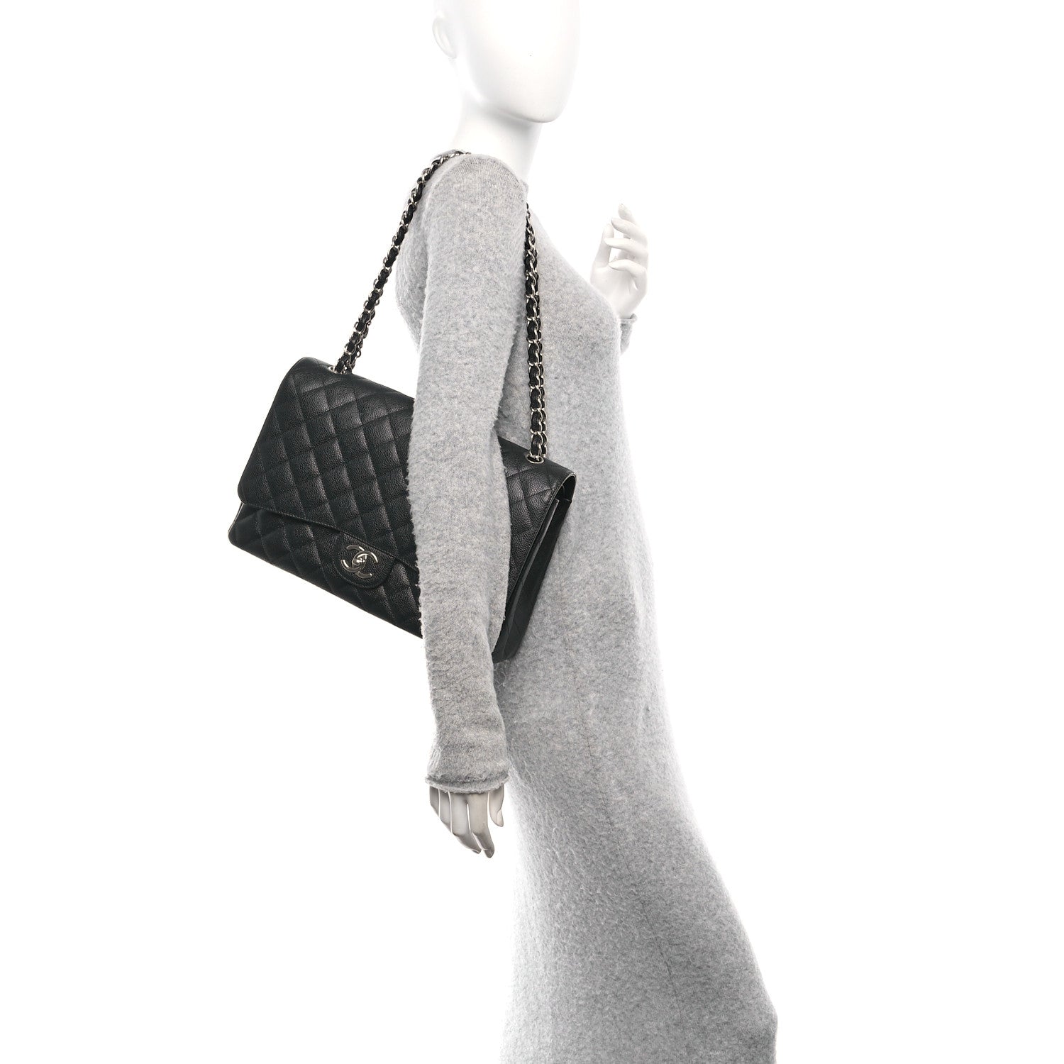 Chanel Caviar Quilted Maxi Double Flap Black 2 of 10