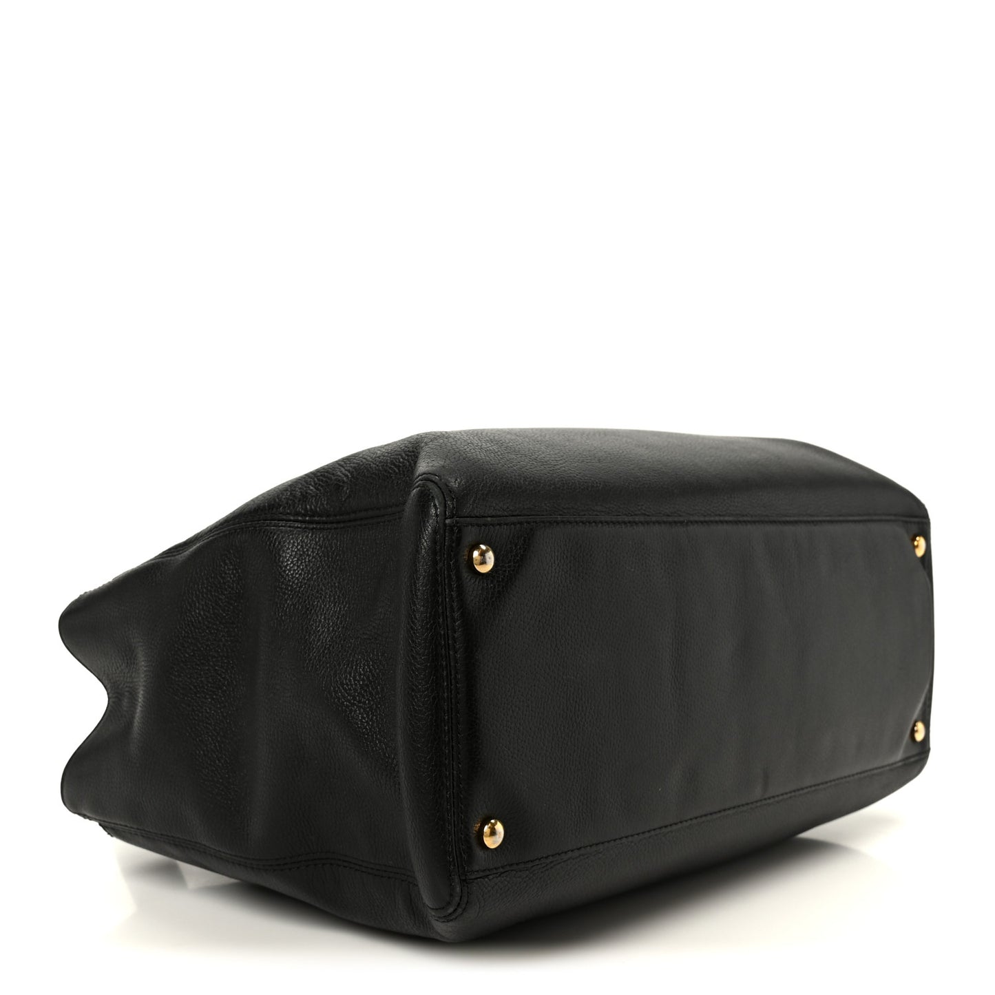 Calfskin Cerf Executive Shopper Tote Black