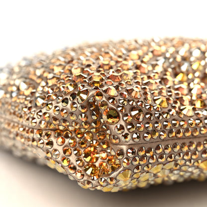 Jimmy Choo Satin Crystal Embellished Callie Tasseled Clutch Gold 7 of 9