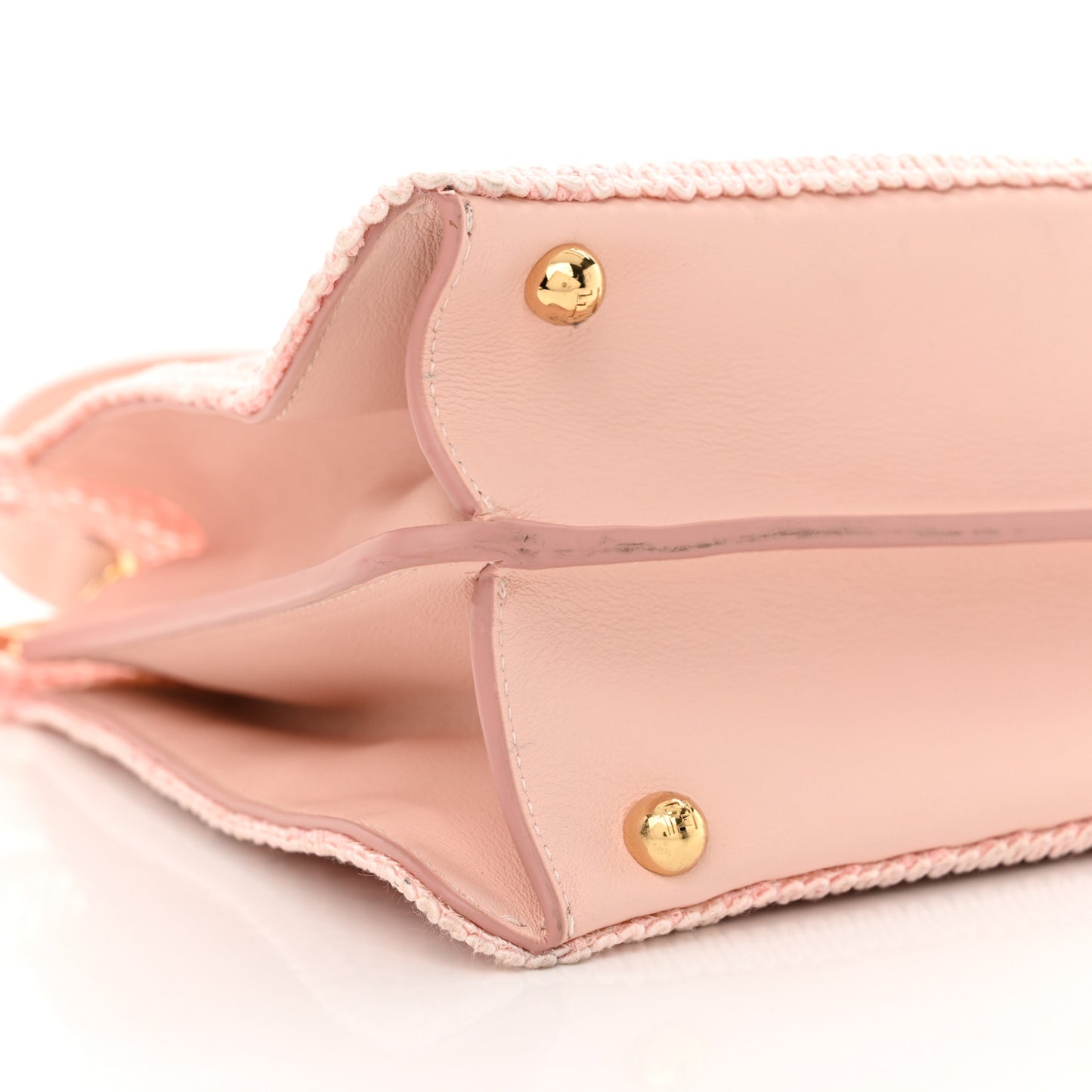 Calfskin Lace Medium Peekaboo I SEE U Satchel Pink Multicolor