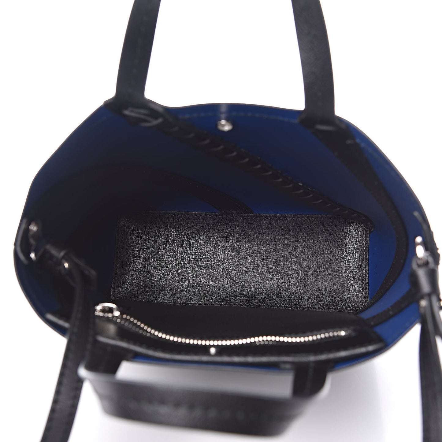 Grainy Calfskin Small Hex Tote Black