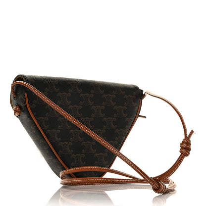 Celine Triomphe Canvas Triangle Crossbody Bag Tan 6 of 21