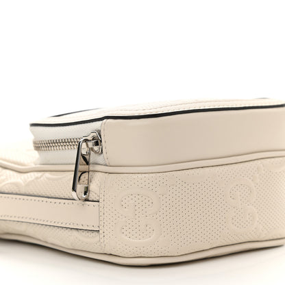 Gucci Calfskin GG Tennis Embossed Mini Double Zip Messenger Bag Mystic White 9 of 12
