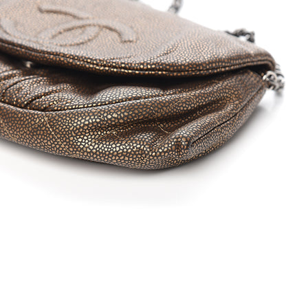 Chanel Metallic Caviar Half Moon Wallet On Chain WOC Bronze 9 of 10