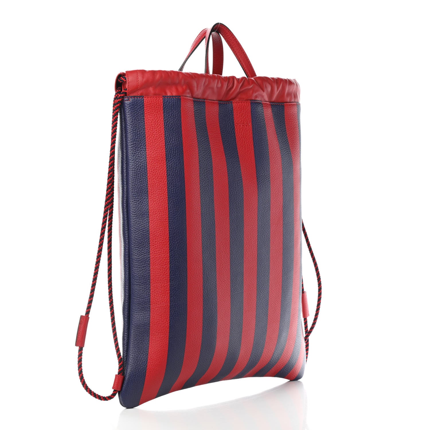 Gucci Calfskin Striped Kingsnake Drawstring Backpack Red 2 of 4