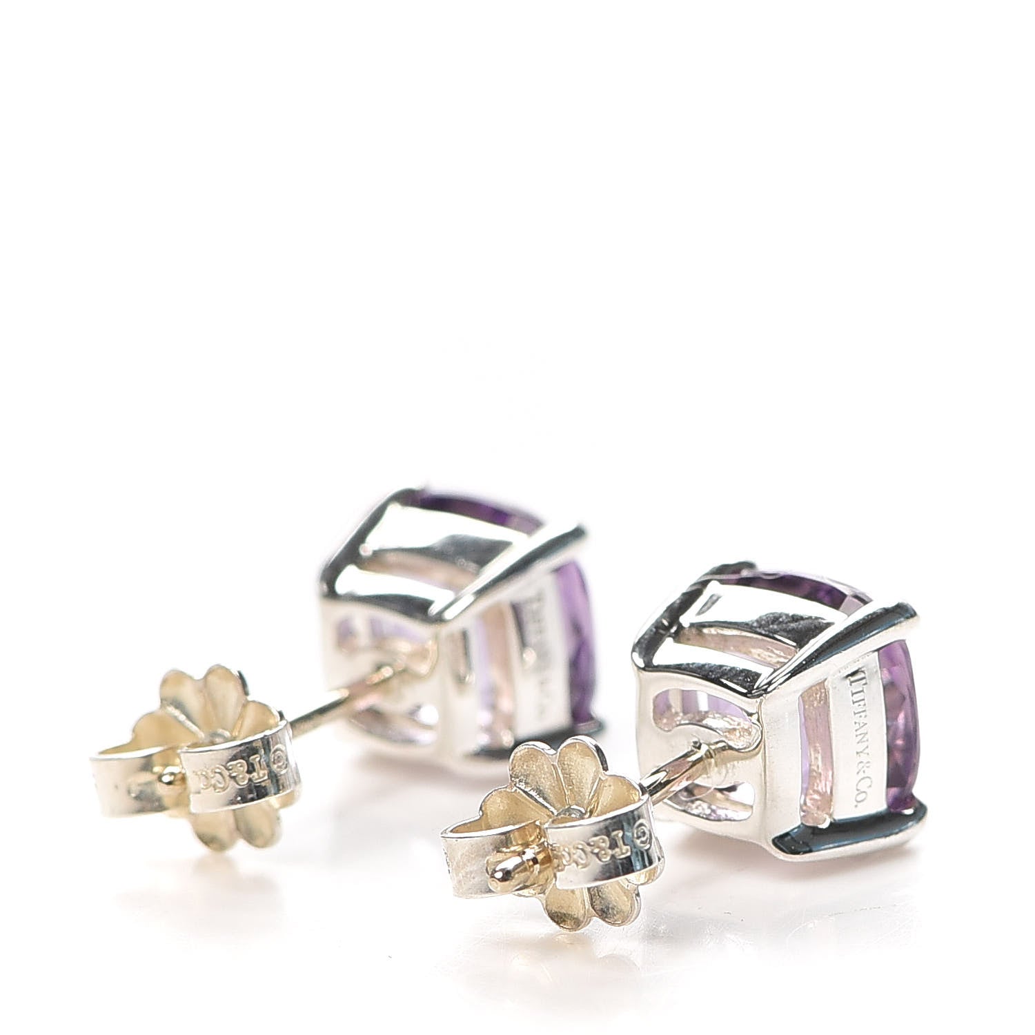 Tiffany Sterling Silver Amethyst Sparklers Stud Earrings 3 of 5