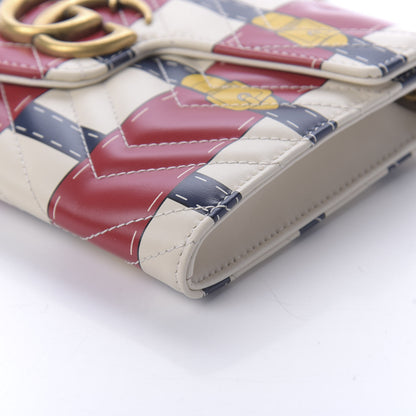 Gucci Calfskin Matelasse Trompe L'Oeil Print Mini GG Marmont Chain Wallet White 7 of 10