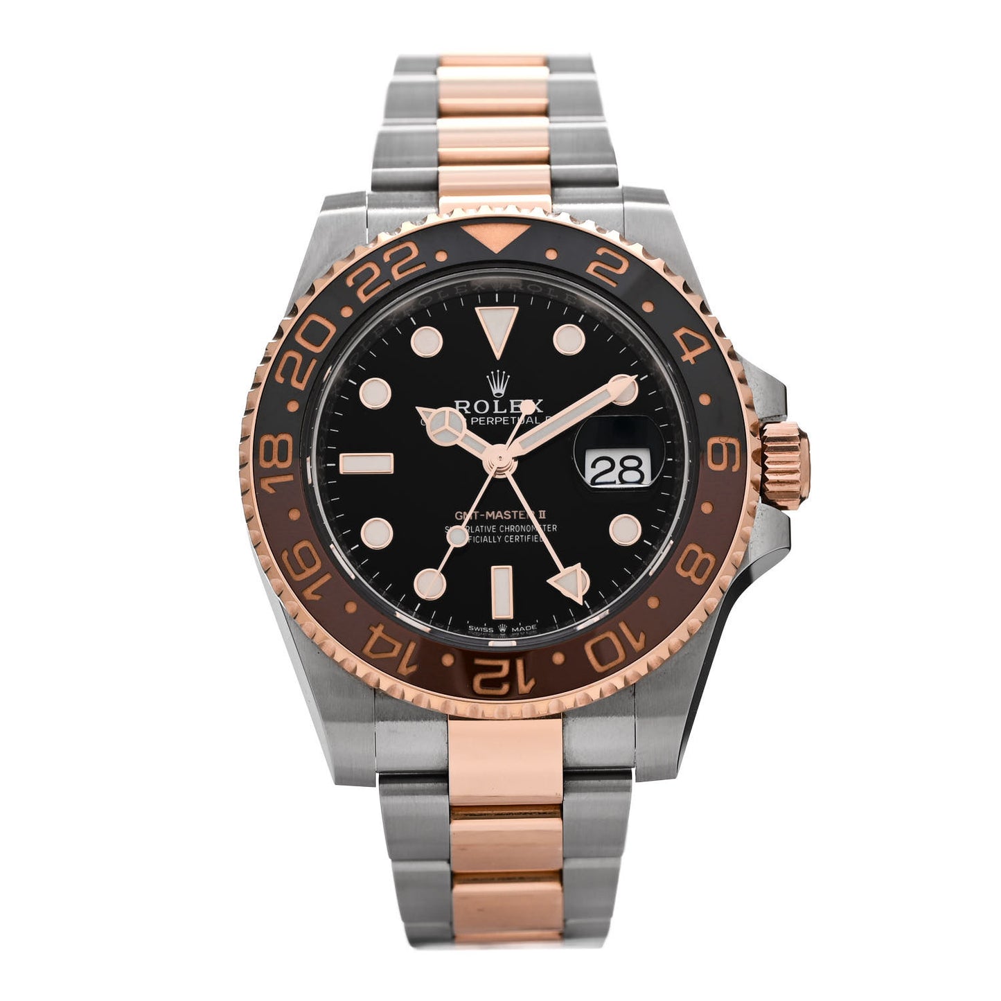 Stainless Steel 18K Everose Gold 40mm GMT-Master II Root Beer Watch 126711CHNR