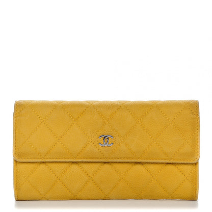 Chanel Iridescent Caviar Quilted Large Flap Wallet Yellow 1 of 10