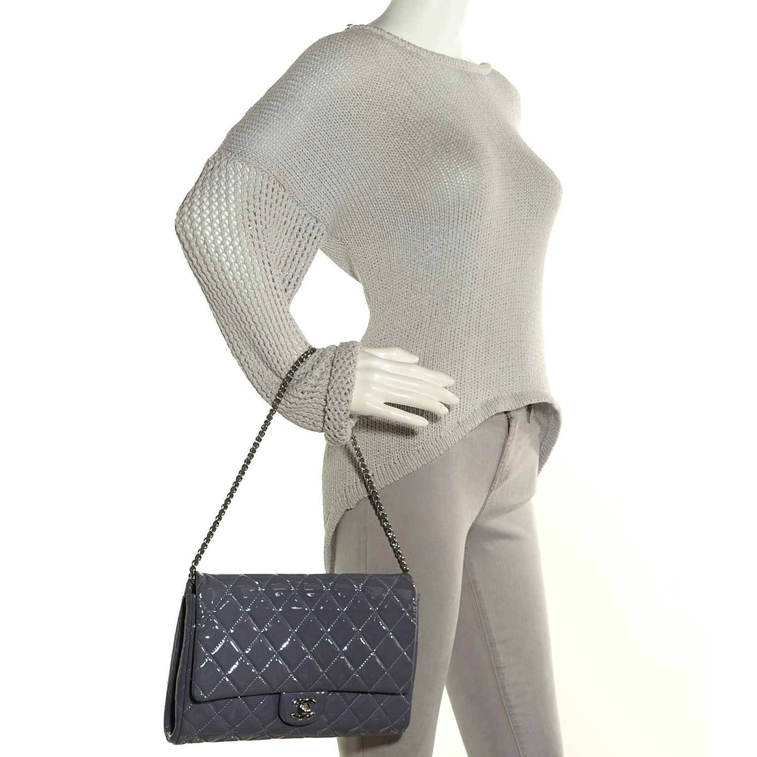 Chanel Patent Quilted Clutch with Chain Flap Lavender 2 of 8