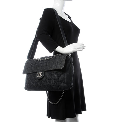 Chanel Denim Quilted Stretch Spirit Messenger Bag Dark Blue 2 of 11