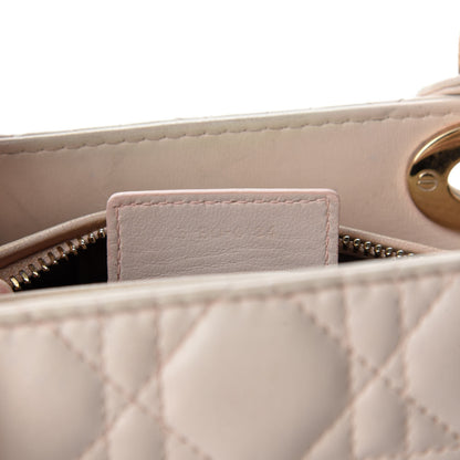 Christian Dior Lambskin Cannage Medium Lady Dior Light Pink 14 of 15