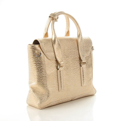 3.1 Phillip Lim 3.1 Textured Calfskin Medium Pashli Satchel Nude Platinum 3 of 8