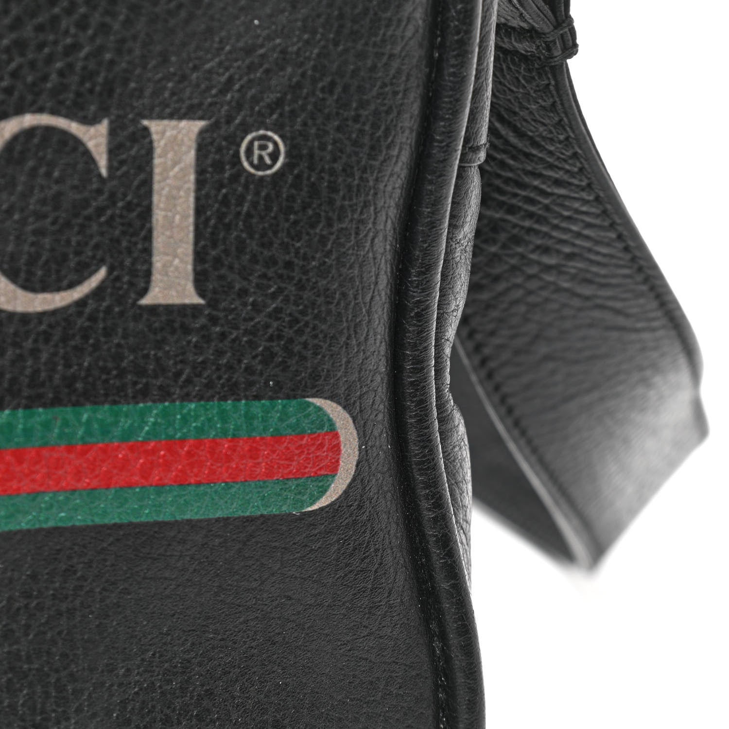 Gucci Grained Calfskin Logo Messenger Bag Black 11 of 13