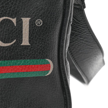 Gucci Grained Calfskin Logo Messenger Bag Black 11 of 13