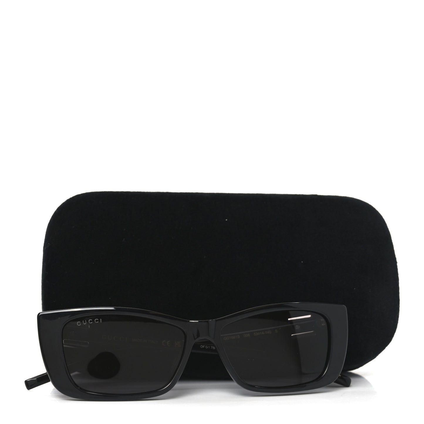 Acetate Crystal Rectangle Sunglasses GG1681S Black