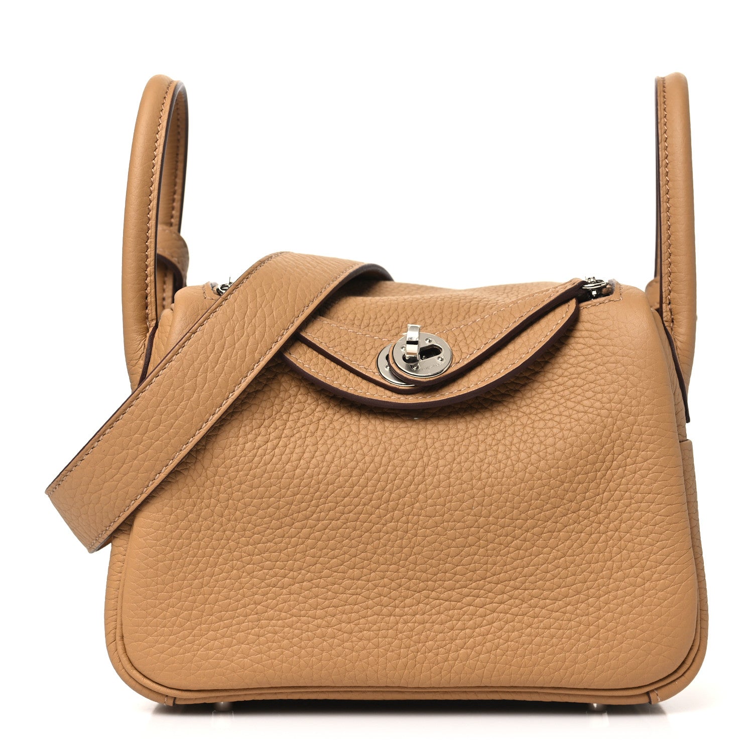 Hermes Taurillon Clemence Mini Lindy 20 Biscuit 1 of 11