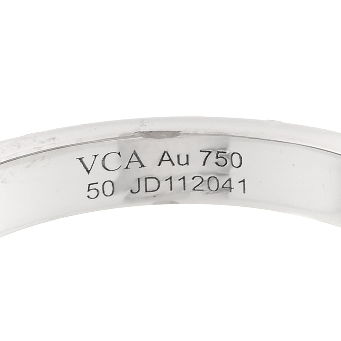 18K White Gold Guilloche Vintage Alhambra Ring 50 5.25