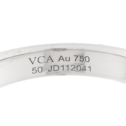 Van Cleef & Arpels 18K White Gold Guilloche Vintage Alhambra Ring 50 5.25 4 of 5