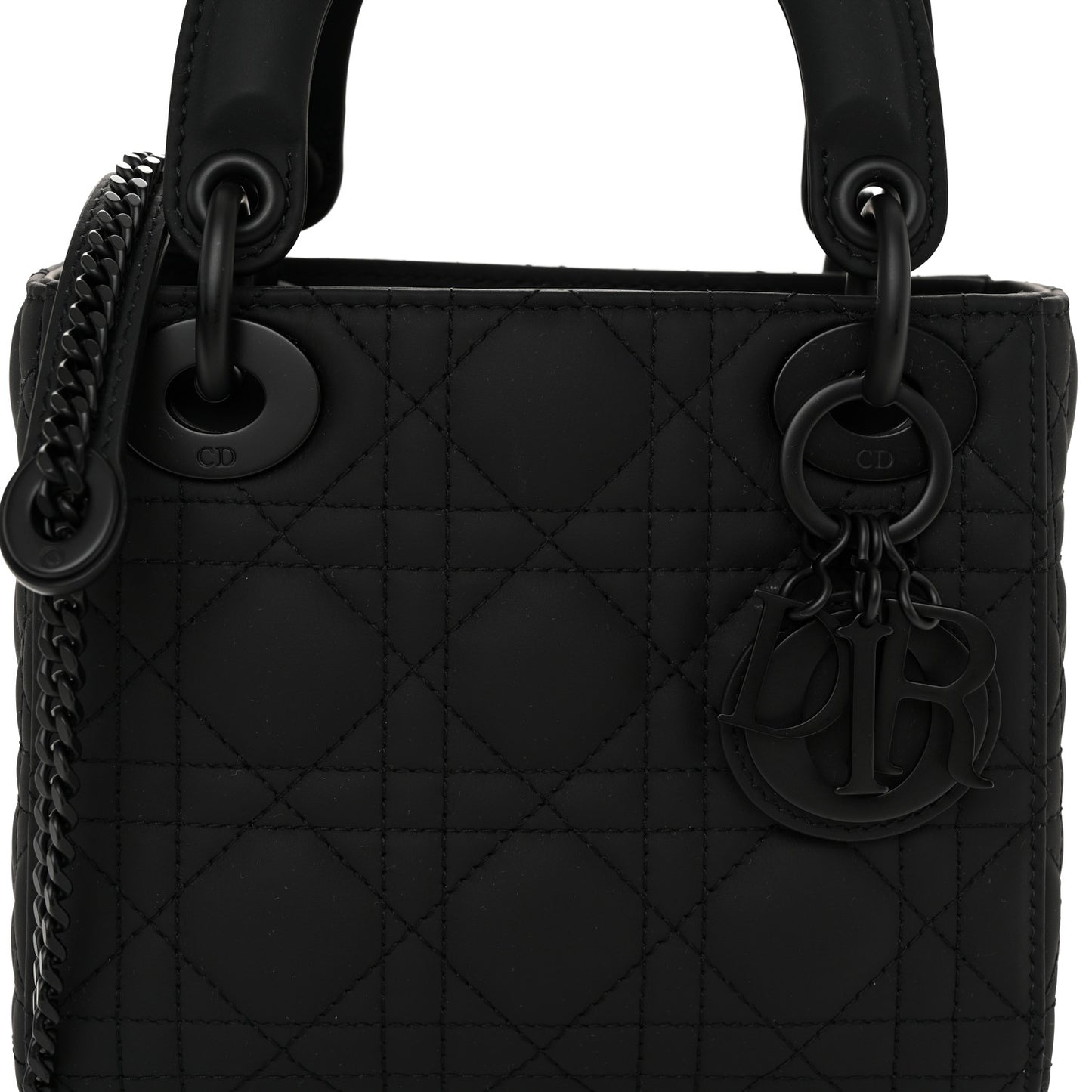 Ultra Matte Calfskin Cannage Mini Lady Dior Black