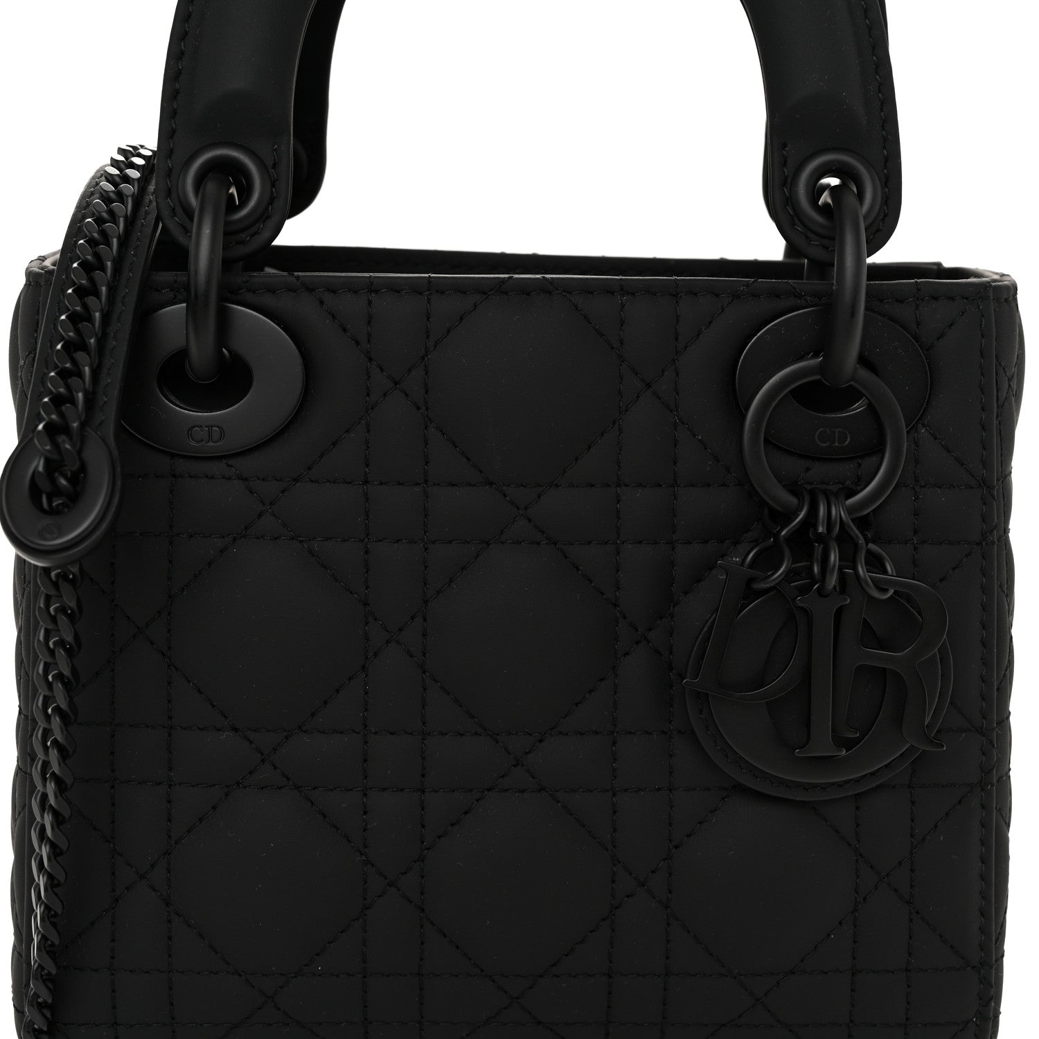 Christian Dior Ultra Matte Calfskin Cannage Mini Lady Dior Black 8 of 10