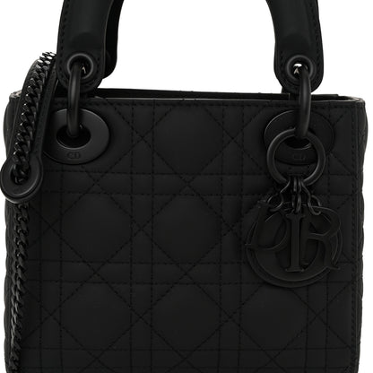 Christian Dior Ultra Matte Calfskin Cannage Mini Lady Dior Black 8 of 10