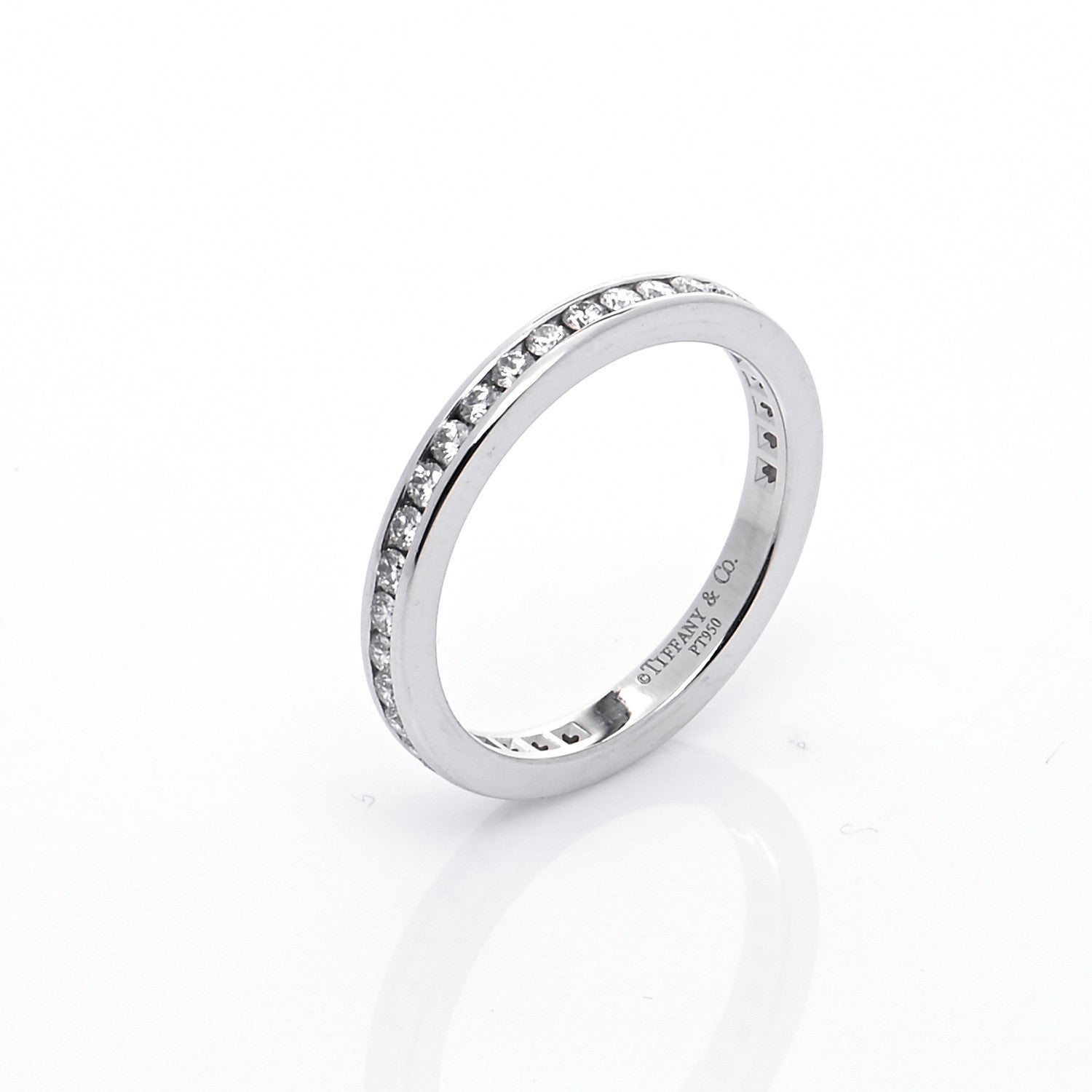 Tiffany Platinum Diamond .54ctw Eternity Band Ring 48 4.5 6 of 6
