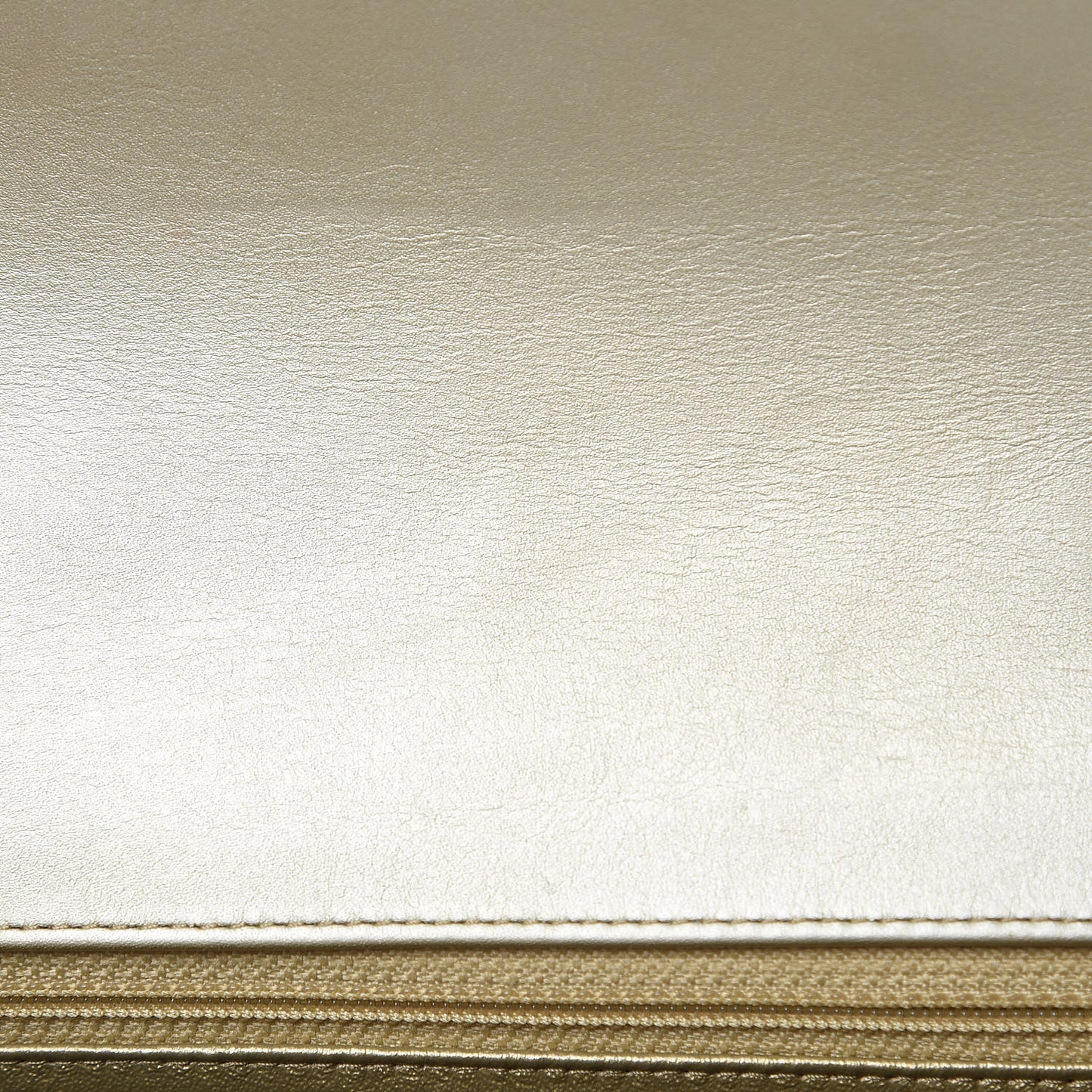 Patent Metallic Crumpled Calfskin Chevron Quilted Mini Rectangular Flap Gold