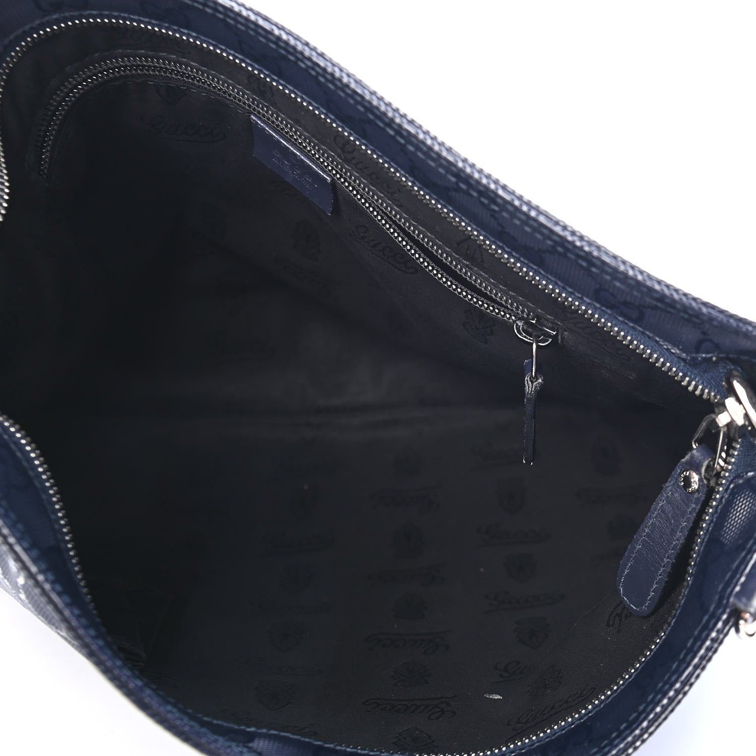 Gucci Imprime Monogram Medium Flat Messenger Bag Navy 5 of 9