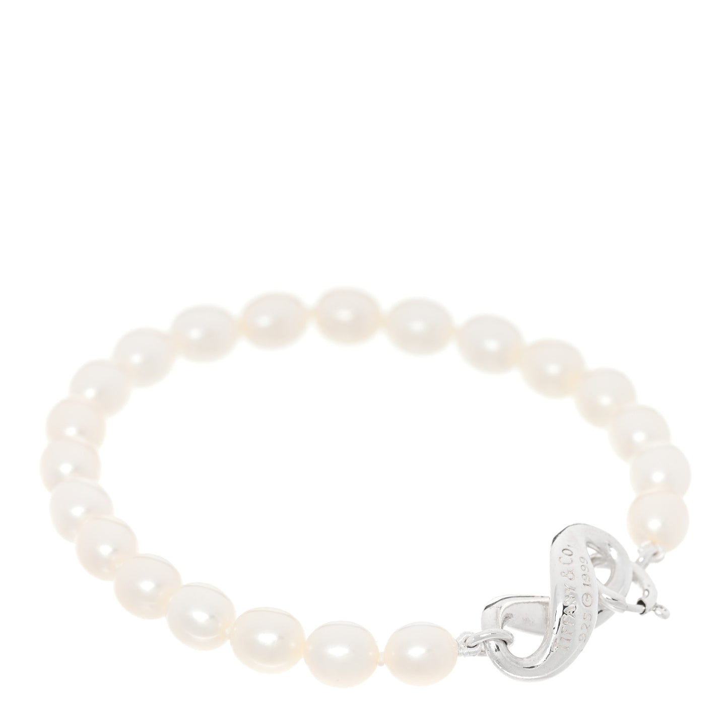 Sterling Silver Cultured Pearl Figure 8 Bracelet