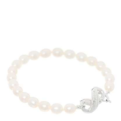 Tiffany Sterling Silver Cultured Pearl Figure 8 Bracelet 1 of 3