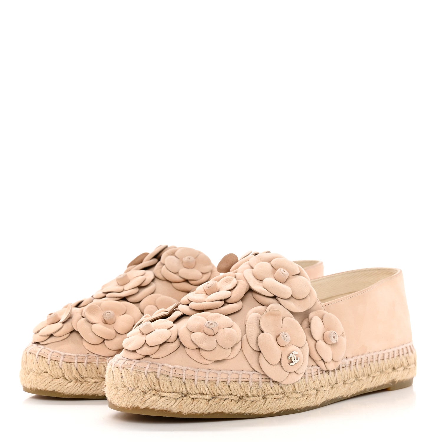 Chanel Suede Camellia CC Espadrilles 39 Pink 3 of 13
