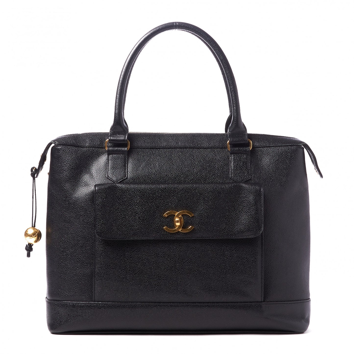 Caviar Large CC Shoulder Bag Black