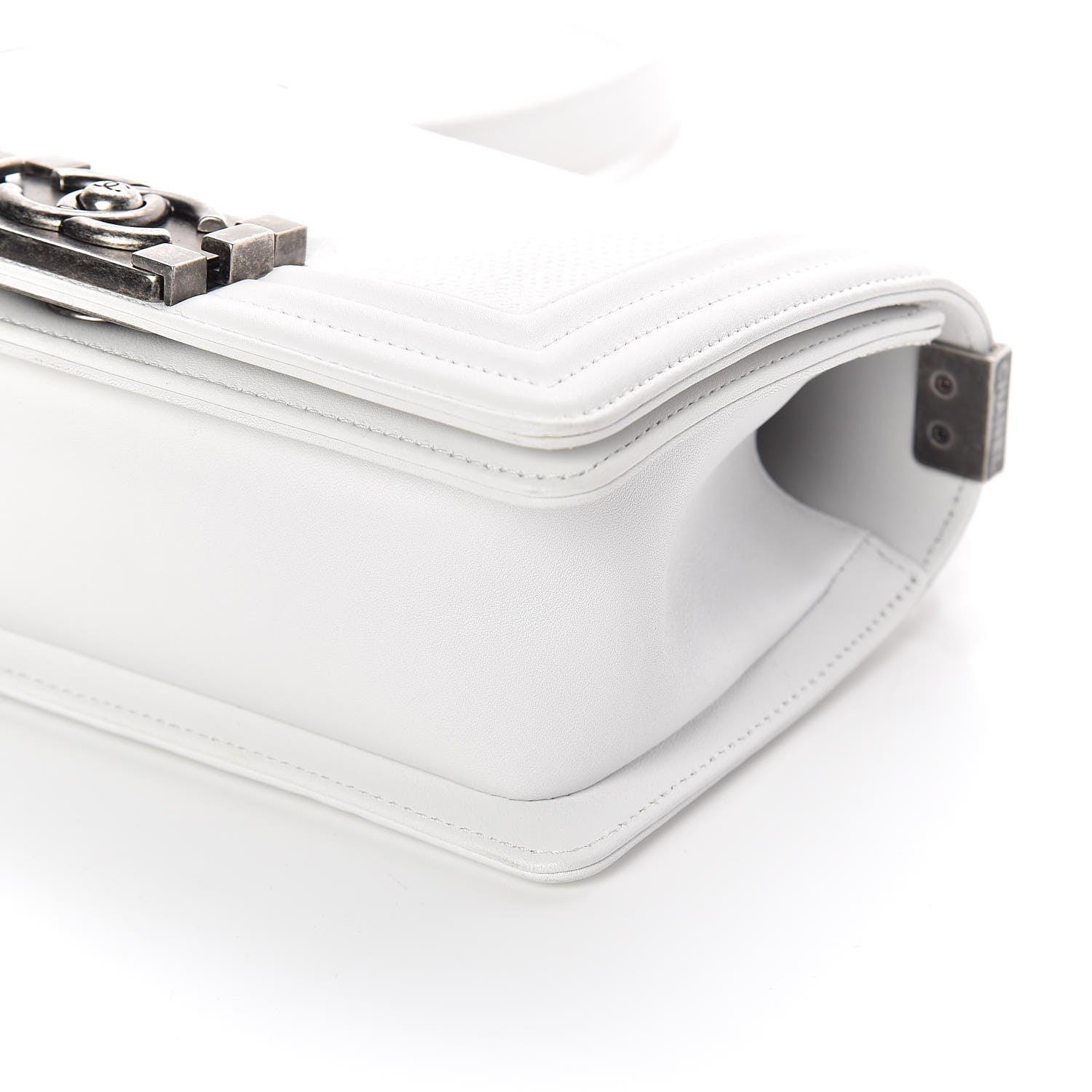 Chanel Lizard Calfskin Small Boy Flap White 9 of 10