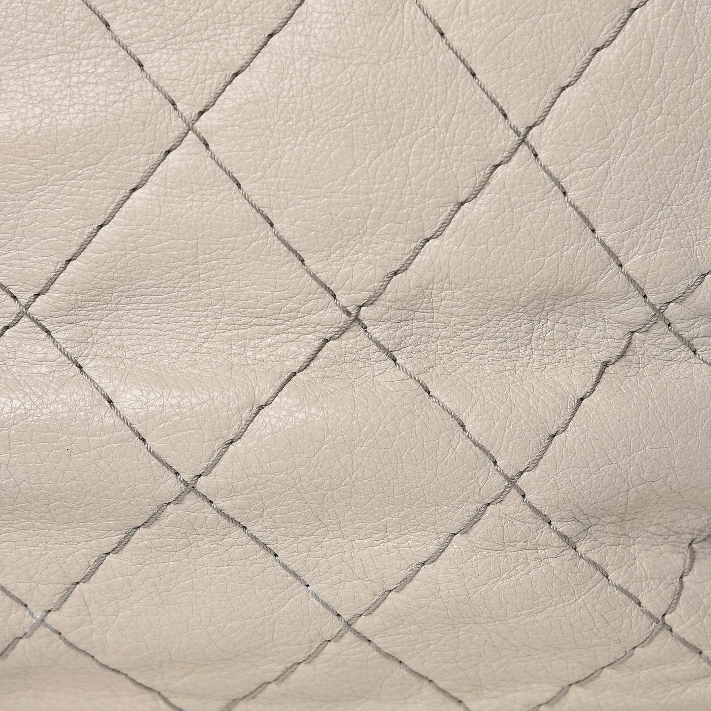 Glazed Calfskin Large On The Road Tote Light Grey
