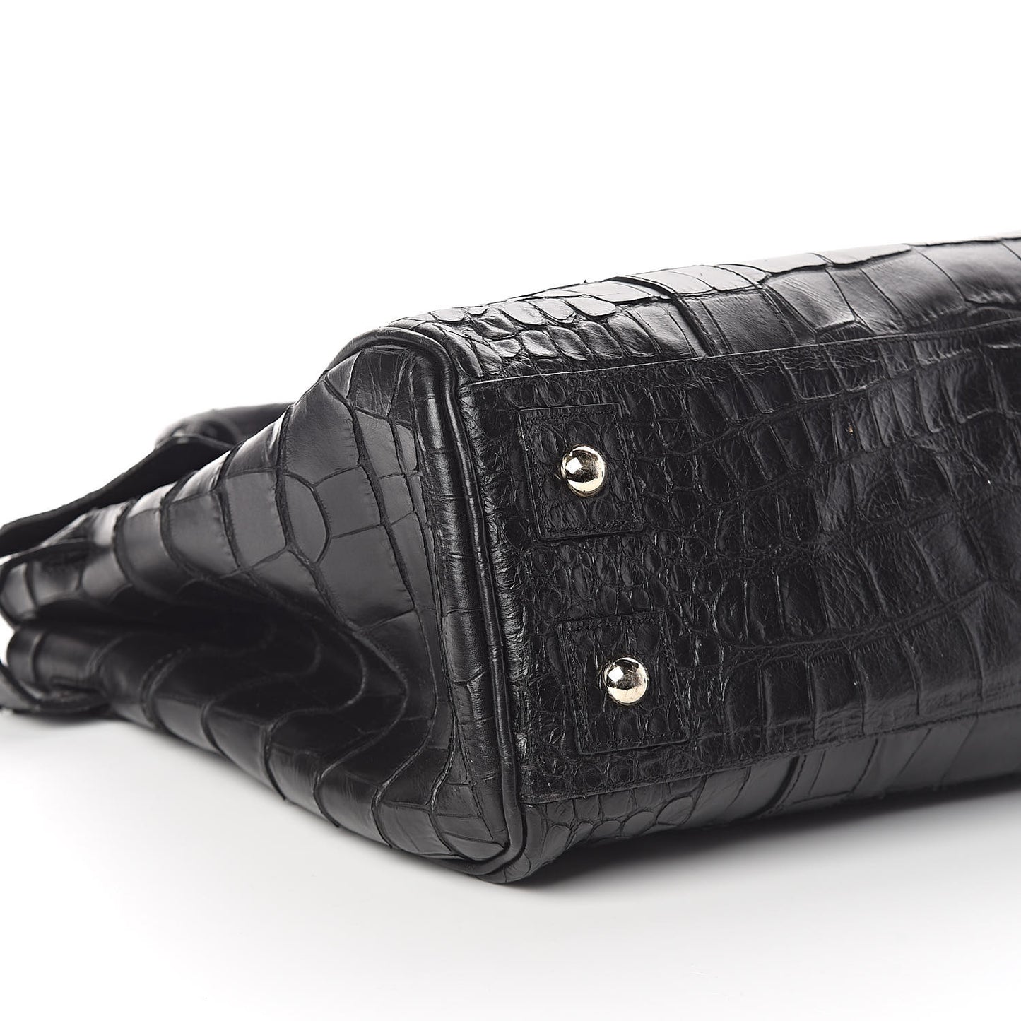Calfskin Crocodile Embossed Bayswater Black