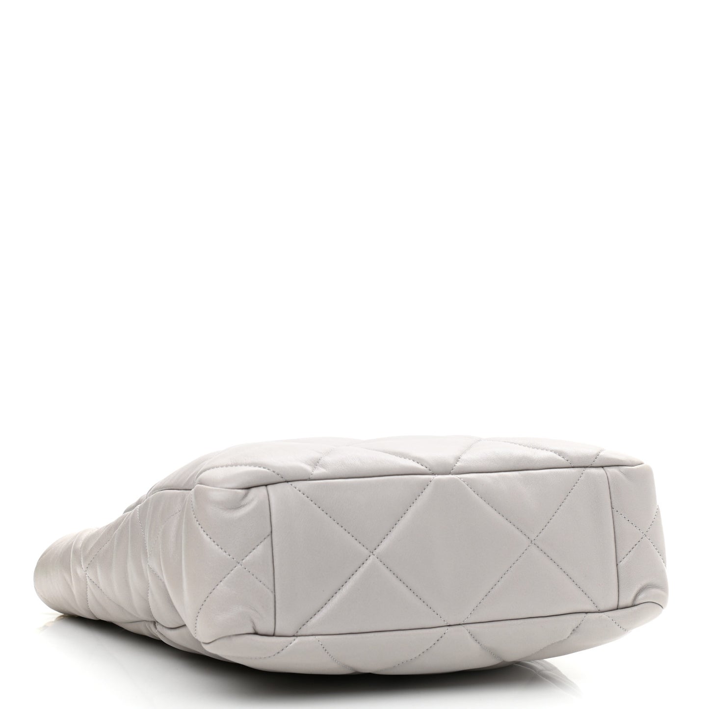 Lambskin Quilted Chanel 19 Shopping Bag Grey