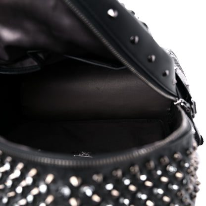 MCM Visetos Swarovski Studded Small Diamond Backpack Black 5 of 8