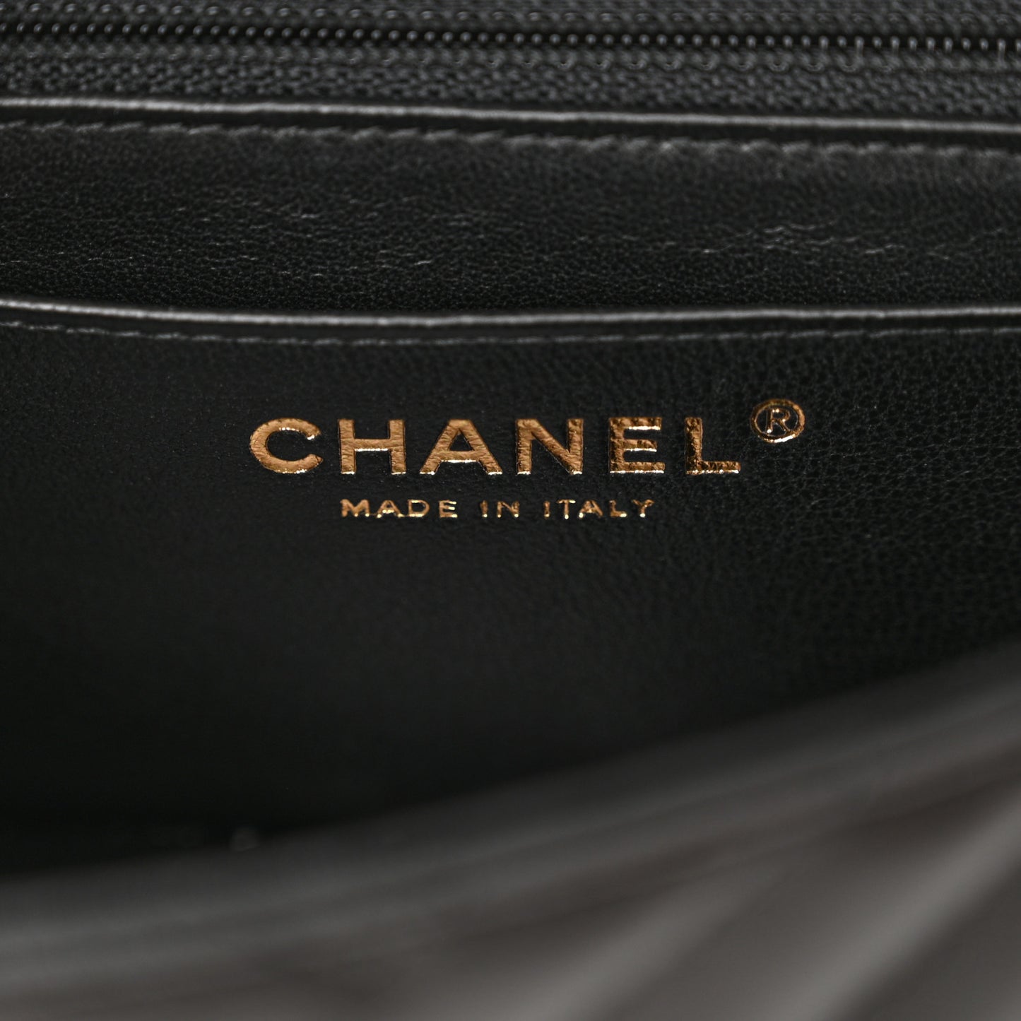 Lambskin Chevron Quilted Mini Rectangular Flap Black