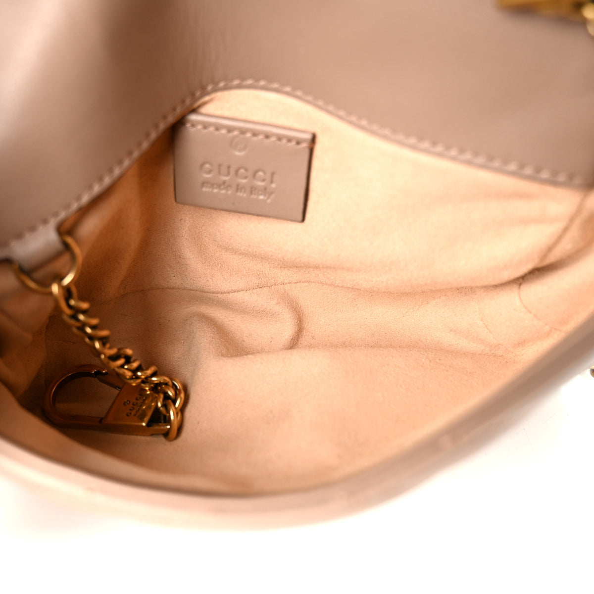 Calfskin Matelasse Super Mini GG Marmont Shoulder Bag Porcelain Rose