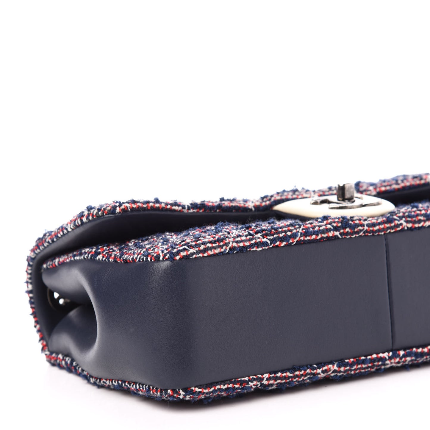 Tweed Quilted Medium Single Flap Blue Multicolor