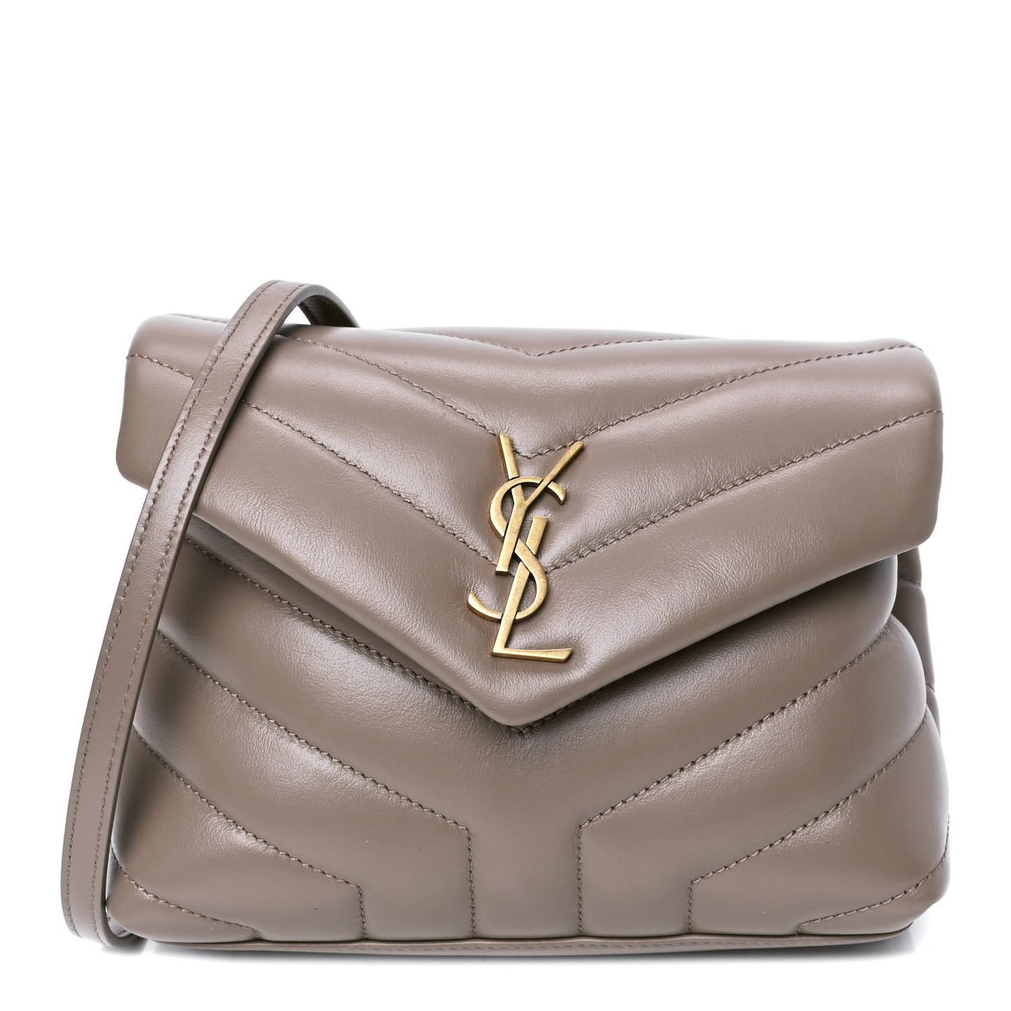 Calfskin Y Quilted Monogram Toy Loulou Crossbody Bag Dark Beige