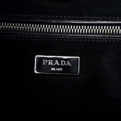 Prada Glace Calf Twin Pocket Tote Black 7 of 12