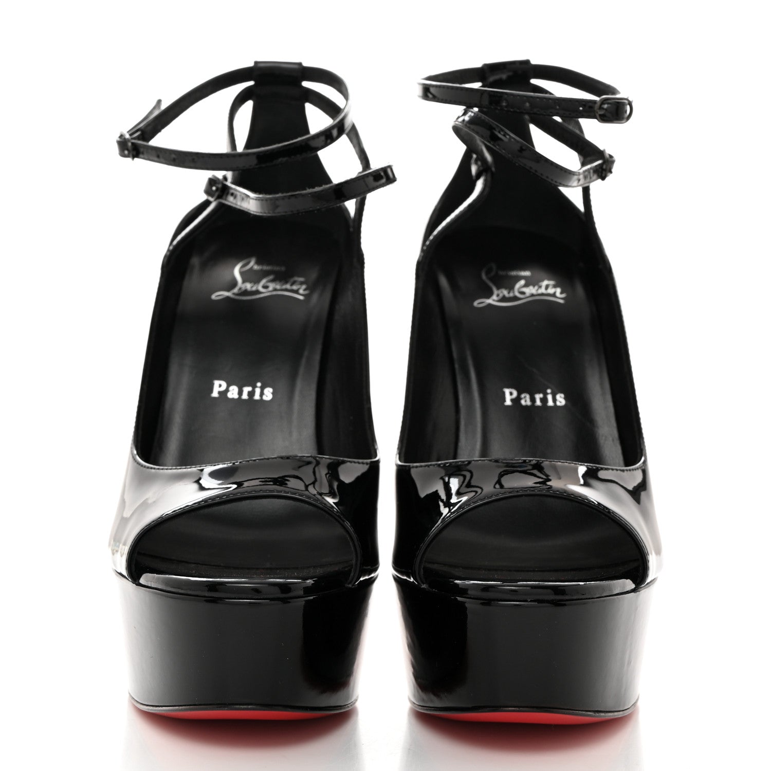 Christian Louboutin Patent Very Conclusive Alta Platform Peep Toe 150 Pumps 37 Black 2 of 7