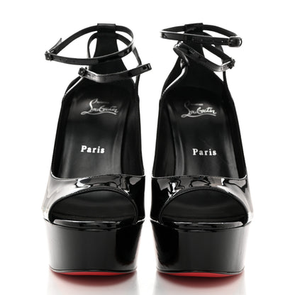 Christian Louboutin Patent Very Conclusive Alta Platform Peep Toe 150 Pumps 37 Black 2 of 7