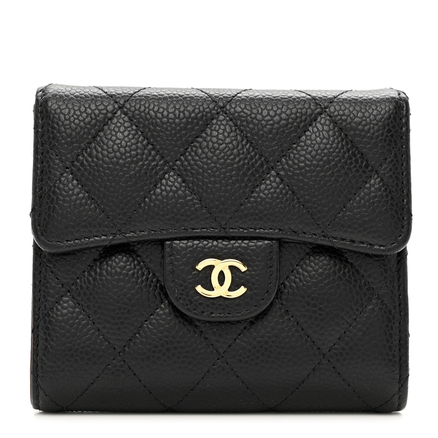 Chanel Caviar Quilted Compact Flap Wallet Black 1 of 9