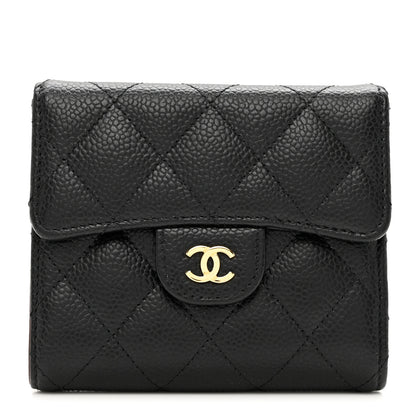 Chanel Caviar Quilted Compact Flap Wallet Black 1 of 9
