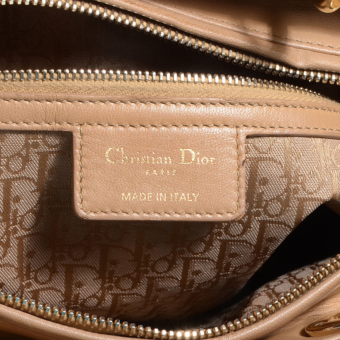 Lambskin Cannage Large Lady Dior Beige