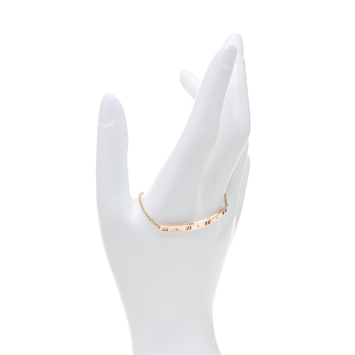 18K Rose Gold Diamond Atlas Bar Pierced Bracelet