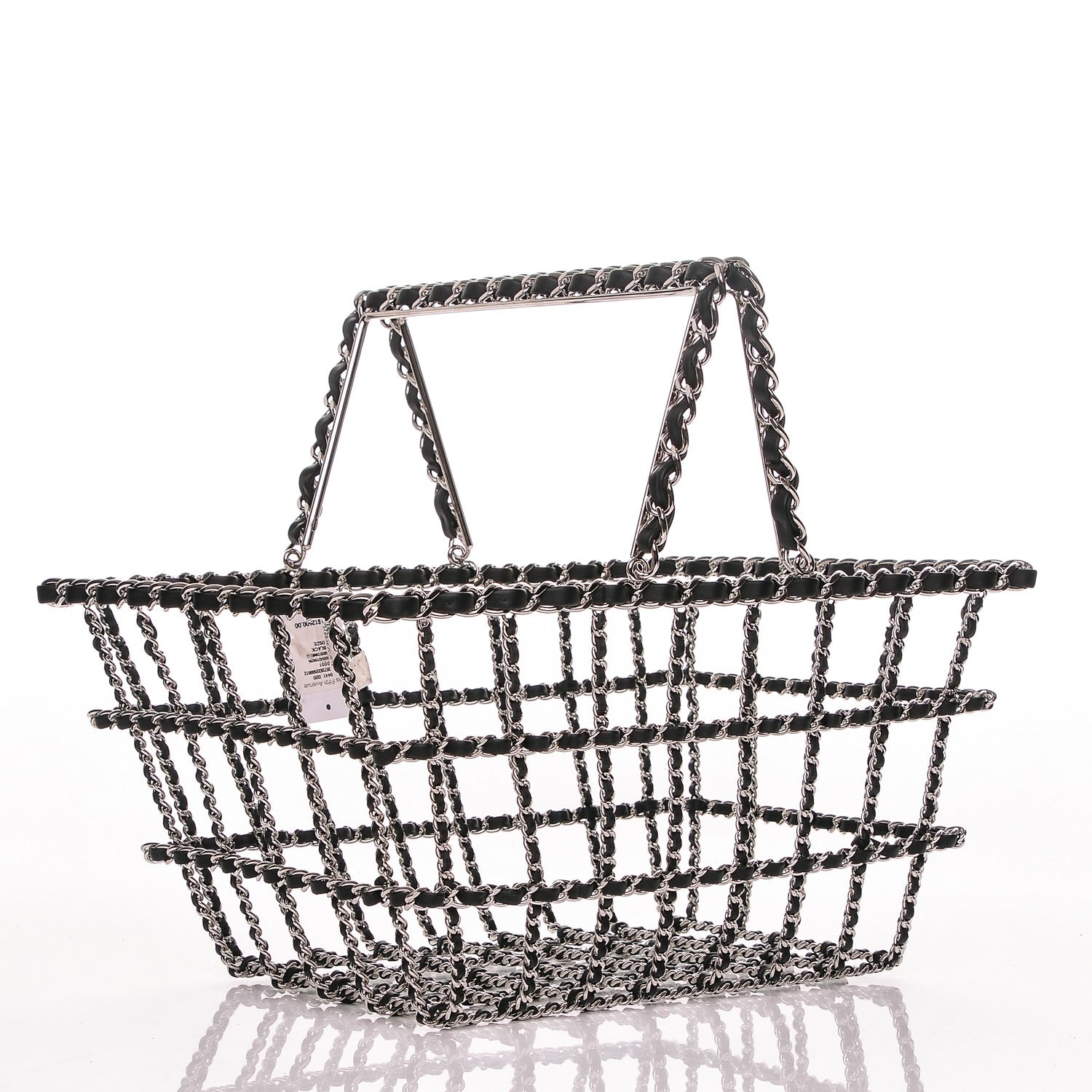 Chanel Brass Calfskin Grocery By Shopping Basket Silver 3 of 5